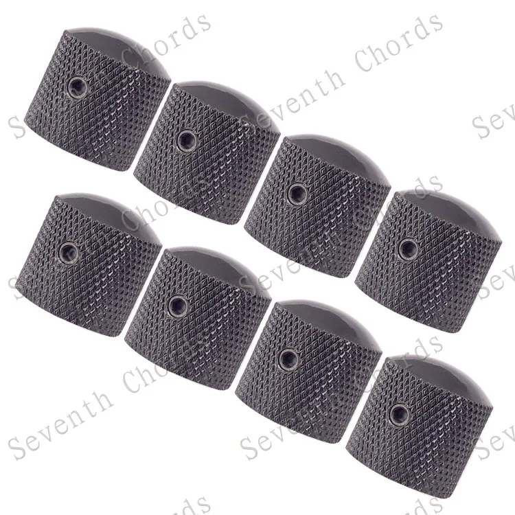 8 pcs metall gerändelt barrel dome elektrische bass gitarre tone volume control knöpfe mit hexa schraube lock typ chrom schwarz gold free gl