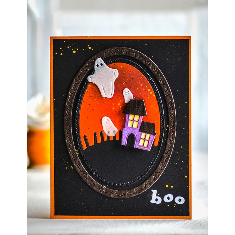 2020 Новый Хэллоуин английские слова и рисунком с надписью Boo металлический