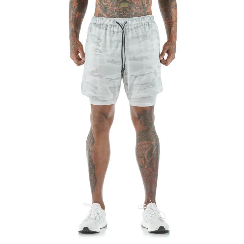 

Men's Summer Double-Decker Shorts Running Casual Sports Pants Basketball Training Quick-Dry Sweat Absorption Beach Five