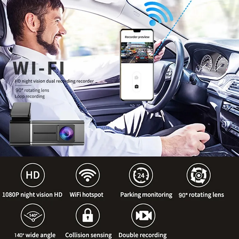 구매 숨겨진 대시 캠 와이파이 풀 HD 1080P 슈퍼 미니 자동차 카메라 DVR 무선 야간 버전 G-센서 운전 레코더 자동차 카메라 대시캠