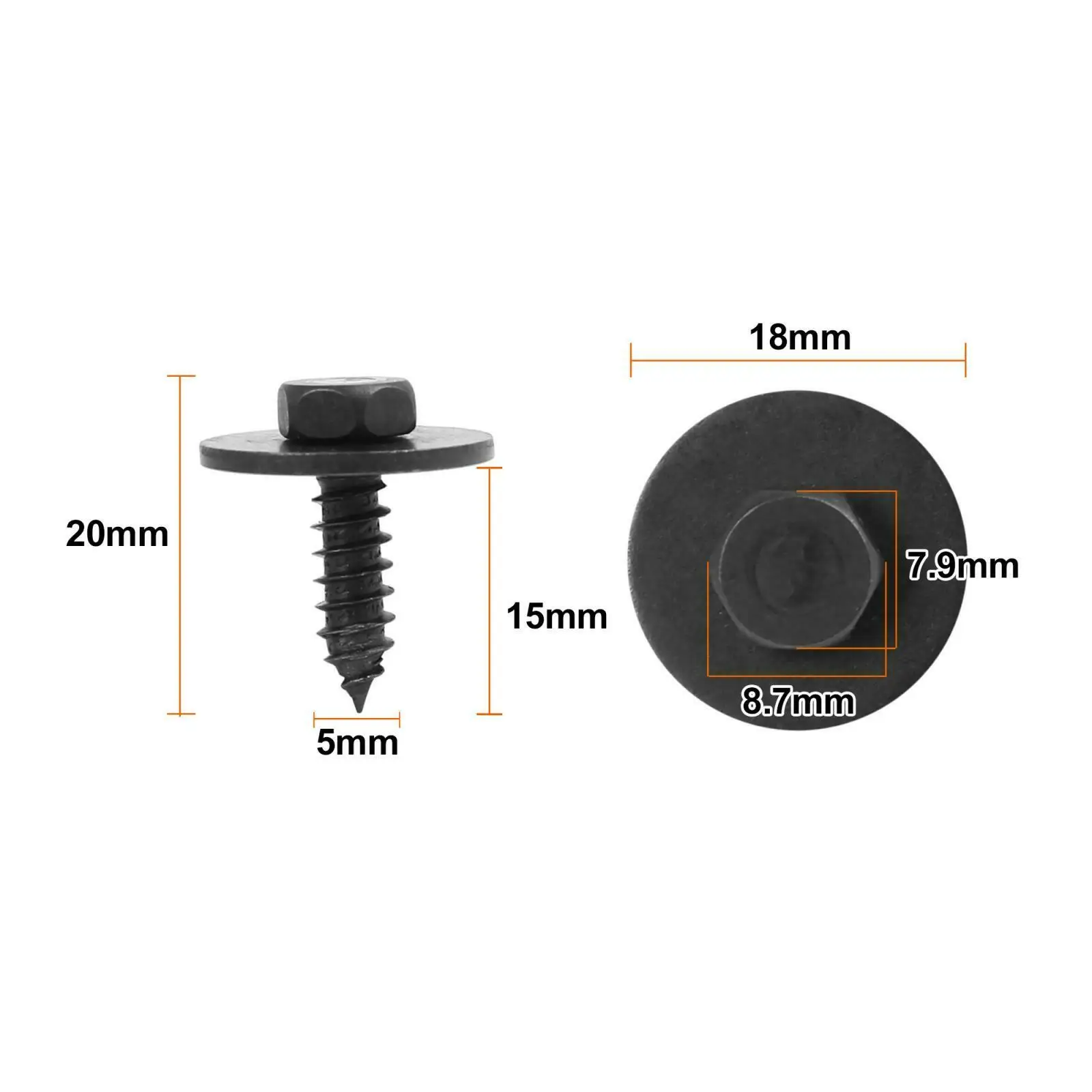 

Parts Retainers Under Cover Screw Bolt 50pcs Accessories Fender Liner For BMW Screw Practical