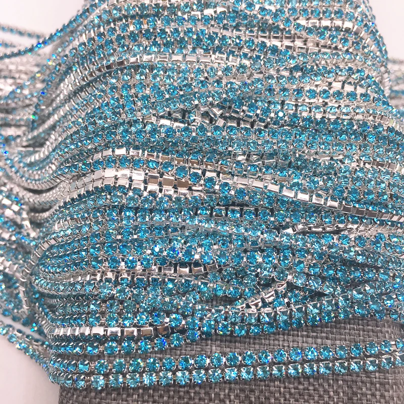 1 ярд SS6(2 мм) Модные ювелирные изделия хрустальные стразы цепочка для одежды