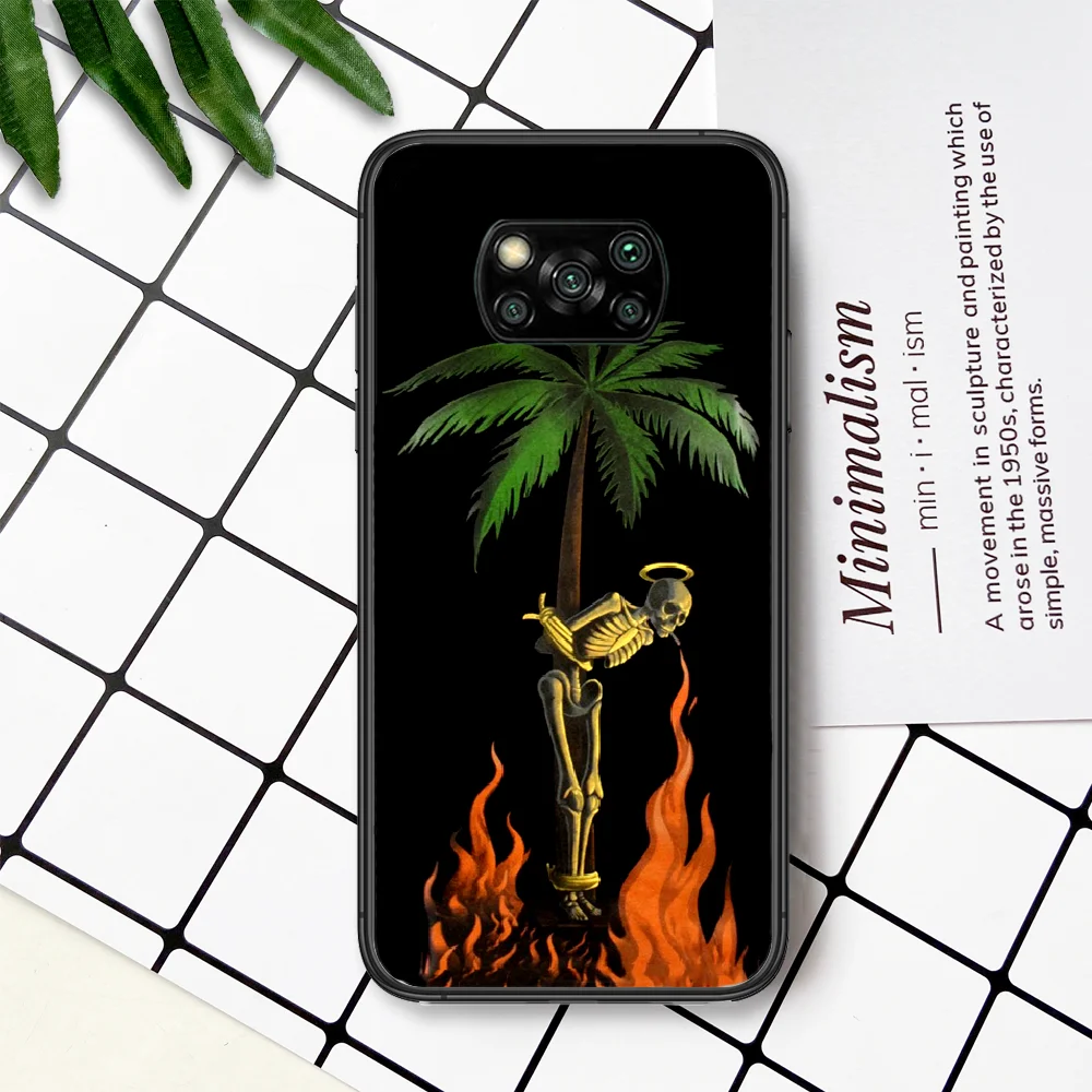 

Palm-Los Angeles Bear Luxury Phone Case For Xiaomi Mi Note 10 A3 9 MAX 3 A2 8 9 Lite Pro Ultra black Coque Fashion Funda 3D