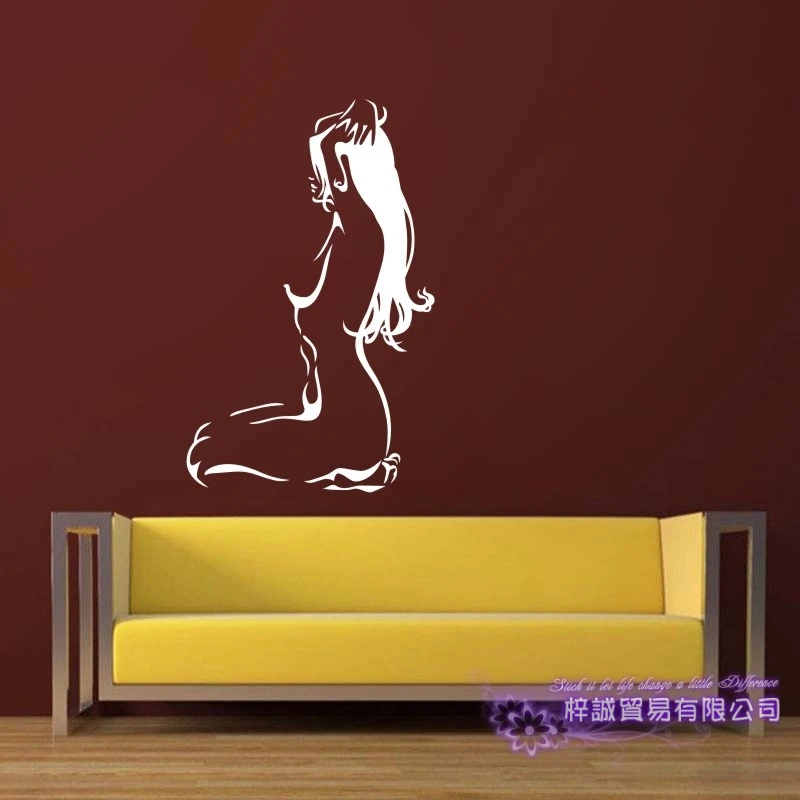 Сексуальная девушка наклейка Красота голой Стикеры стены Ванная комната для