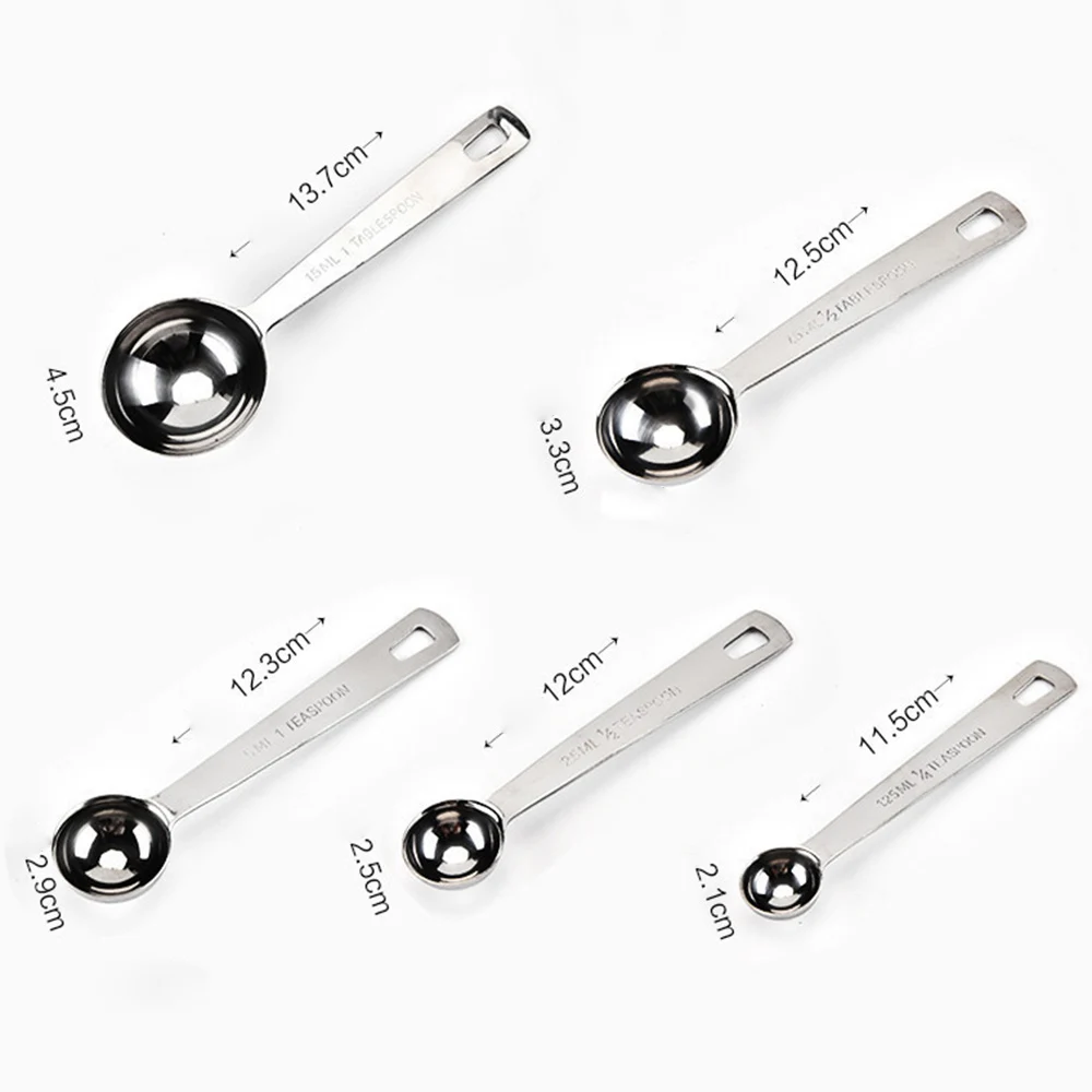 

Silver Measuring Spoons High quality Heavy Duty Stainless Measuring Spoons