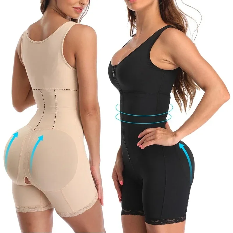 

Shapewear For Women Tummy Control Butt Lifter Thigh Slimmer Bodysuit Corset Zipper Control Abdomen Hip-Lifting Body Shaper