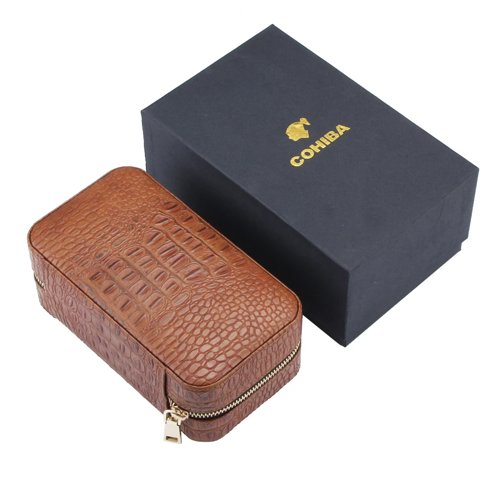 COHIBA Travel Cigars Case Portable Cigar Humidor Box 6 Tubes Accessories With Humidifier Gift | Дом и сад