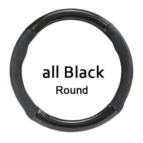 all Black Чехол рулевого колеса автомобиля для Honda CRV Accord Civic XRV FIT ODYSSEY ridgeline crosstour Vezel City Vezel углеродное волокно спортивный - Название цвета: all Black