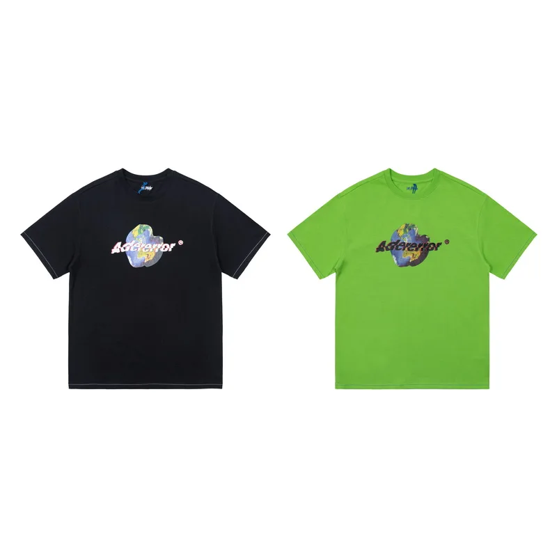 

Ader T-shirt Men Women Korea Fashion Earth Letter Round Collar Loose Cotton T-shirt Fashion Trend Brand Casual T-shirt