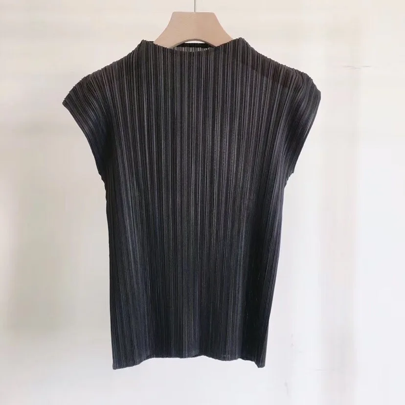 Женская плиссированная футболка Miyake летний свободный эластичный однотонный