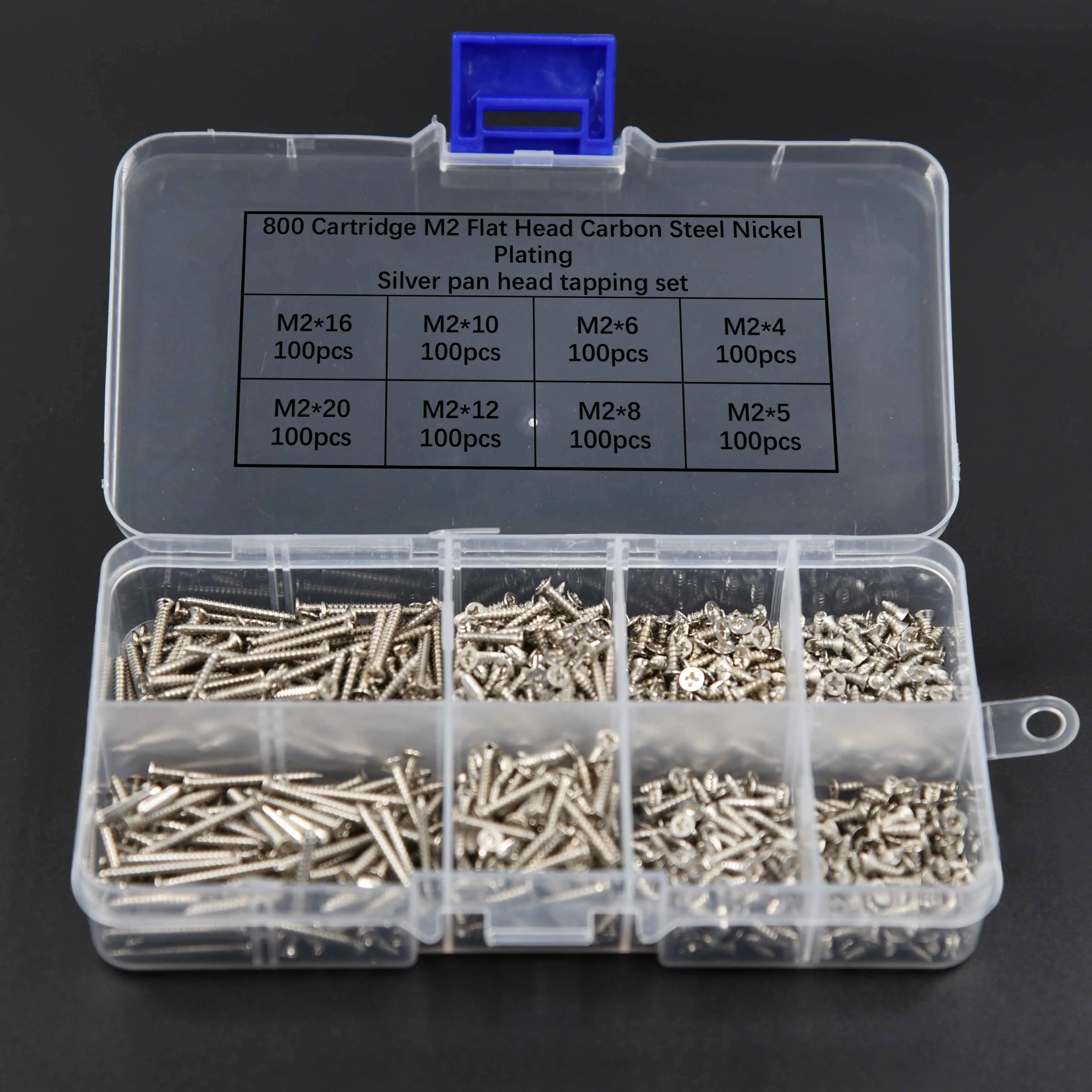 800 шт. картридж M2 с круглой головкой углеродистая сталь никелированная