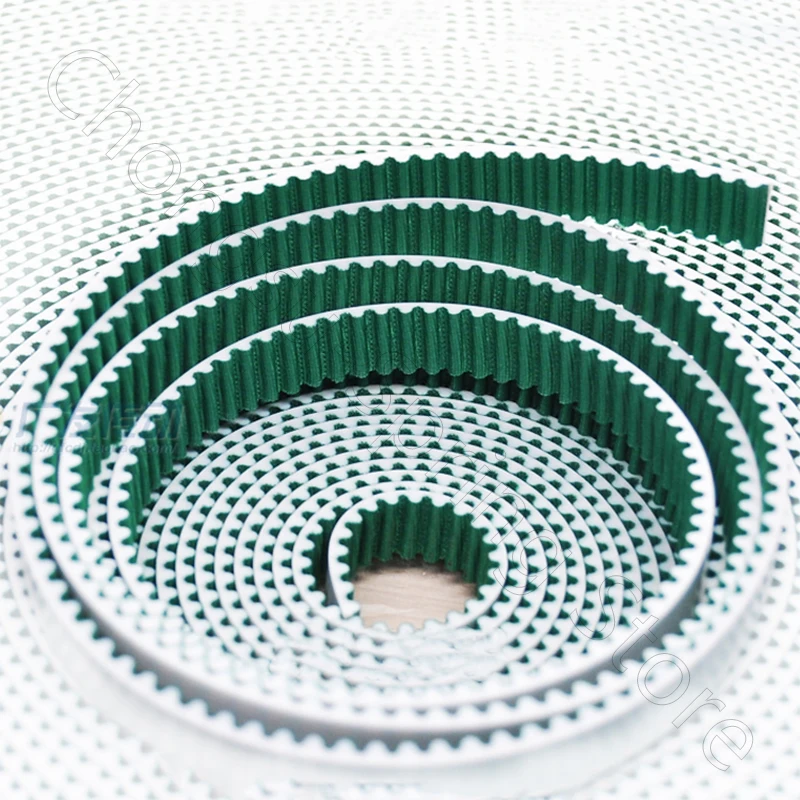 Ремень ГРМ из ПУ кожи не скользящий бесшумный для 3D-принтеров ширина 15 мм зелёная