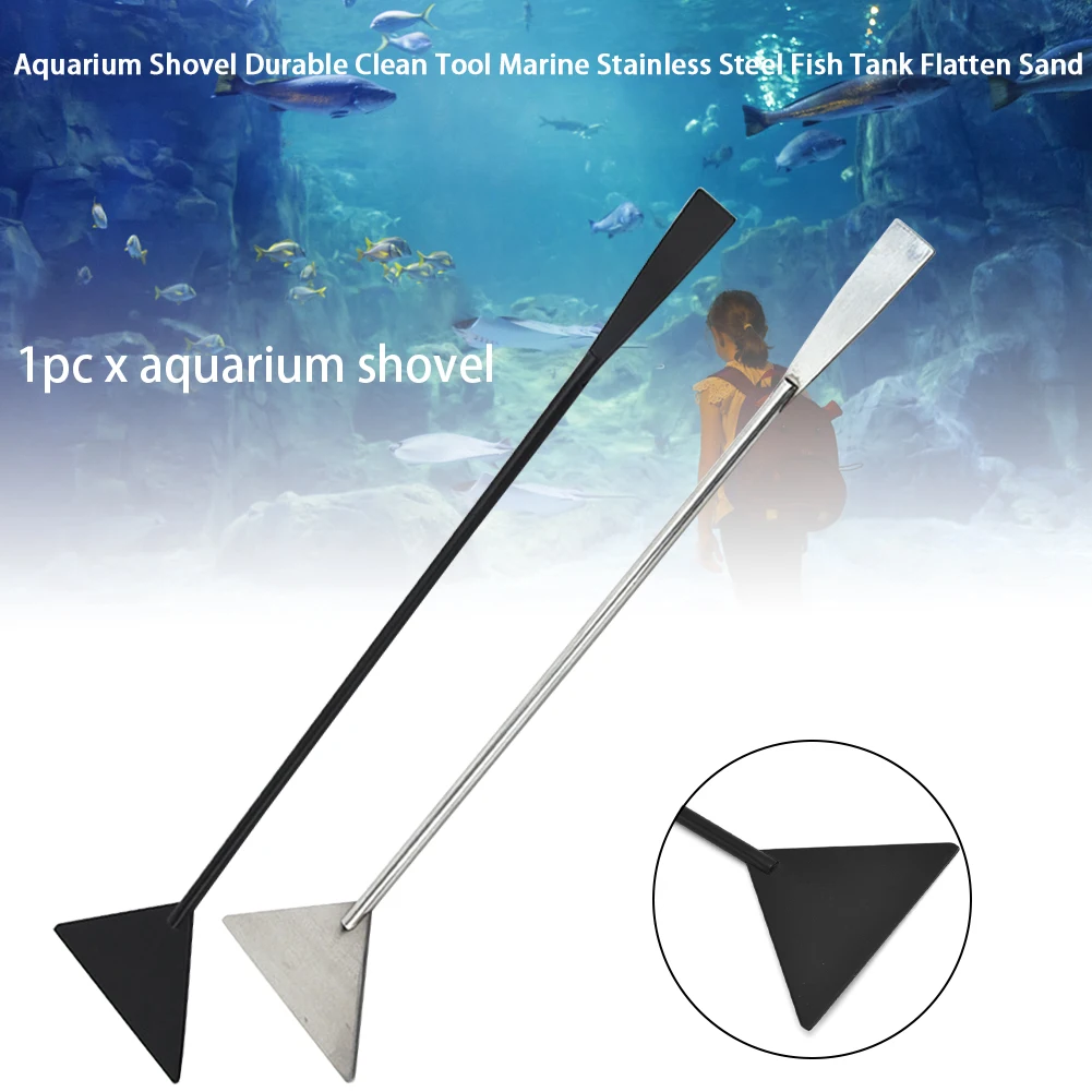 

Fish Tank Clean Tool Durable Water Grass Stainless Steel Flatten Sand Aquarium Shovel Marine Landscaping Maintenance Non Slip