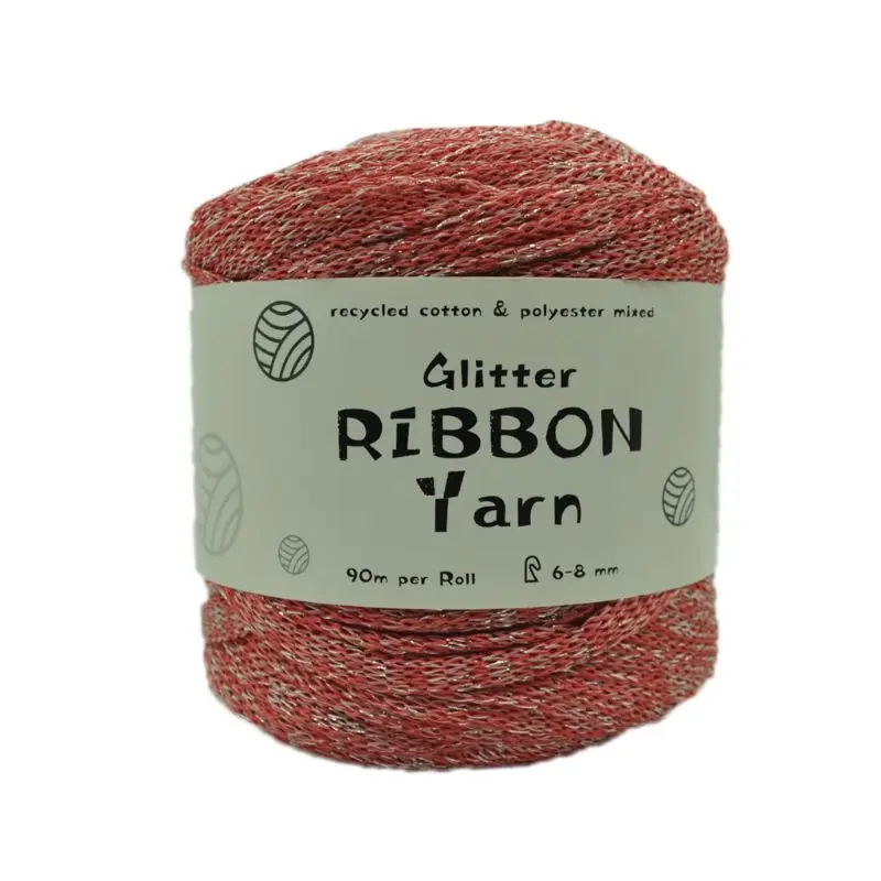 Плетеная крючком Блестящая лента пряжа Сделай Сам шитье Вязание нить Плетение