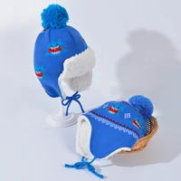 hat boy winter kids earflap warm pompom beanie animal shark autumn skiing accessory for toddler baby