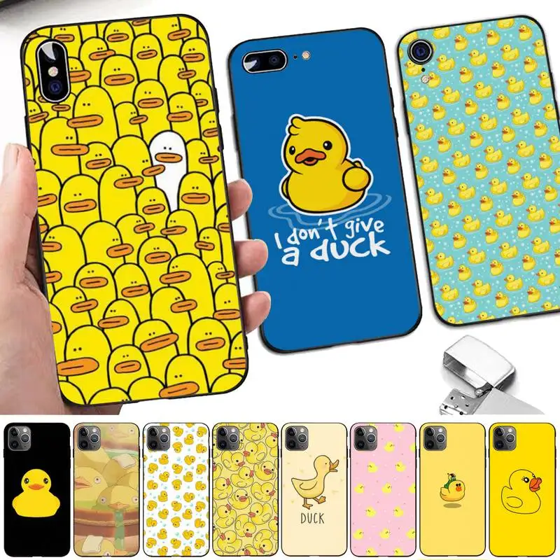 

Funny Happy Duck Phone Case for iphone 13 8 7 6 6S Plus X 5S SE 2020 XR 11 12 pro XS MAX
