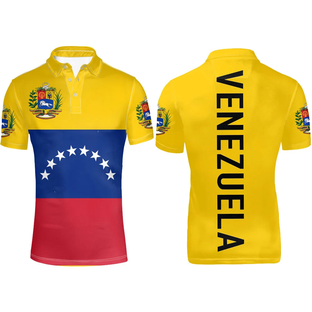 Рубашка-поло с индивидуальным номером и надписью Венесуэла |
