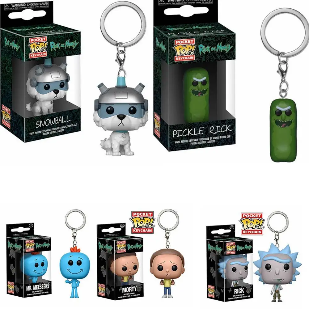 Funko pop аниме Рик и Морти Фигурки игрушки Забавный Рик Морти Пикл Рик мистер мезекс куклы брелок Брелок фигурка