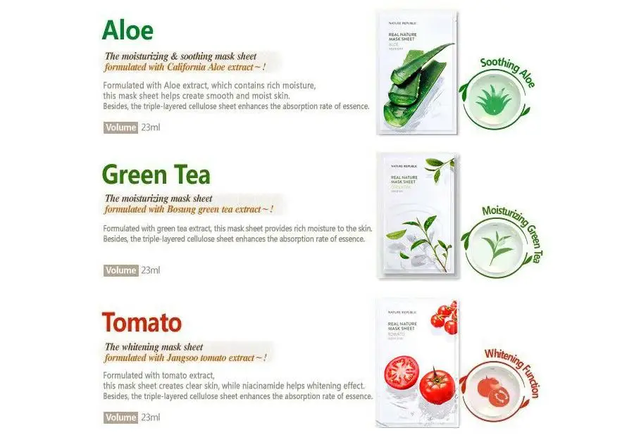 Корейская косметика натуральная Республика маска для лица с гиалуроновой