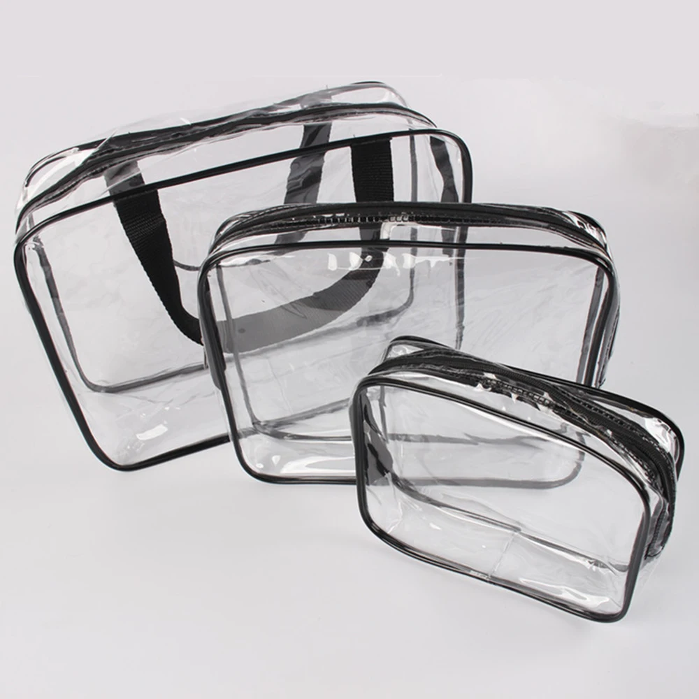 

3pcs Home Travel Transparent Makeup Bag Toiletries Bag Bath Supplies Storage Bag Waterproof Travel Cosmetic Bag Wash Beauty Kit