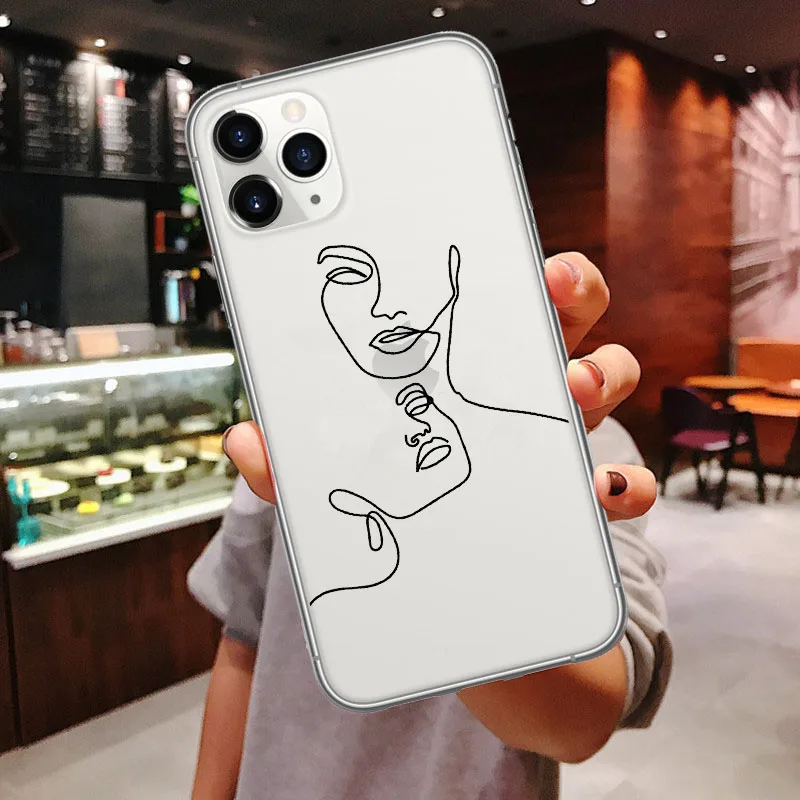 

Luxury Abstract Lines Art Soft Case For iPhone 11 Pro Max SE 7 8 Plus X XR XS MAX Cartoon Funny Phone Cover For iPhone 12Pro Max