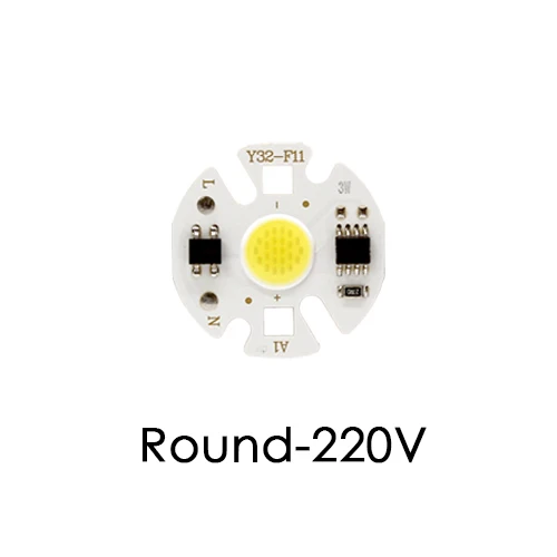Round 220V Светодиодный COB чип лампа Smart IC 3 Вт 5 Вт 7 Вт 10 Вт 20 Вт 50 Вт 70 Вт 100 Вт 150 Вт Встроенный прожектор заливающего света нет необходимости привода DIY светильник из бисера точечный светильник - Emitting Color: Round 220V