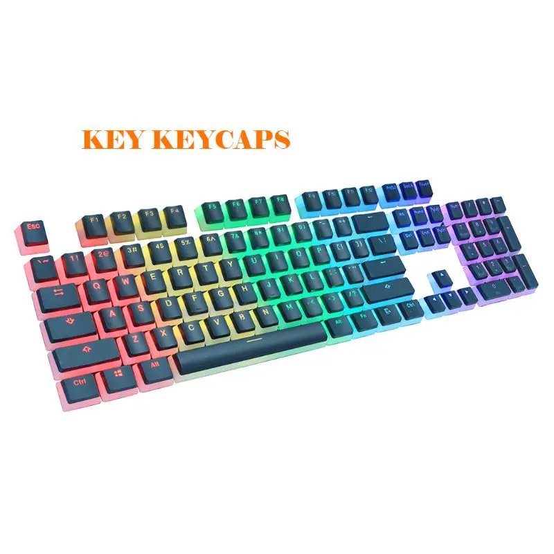 

1 Set Replaceable PBT Pudding Keycaps 108 Transparent Lettering Keys Double Shot