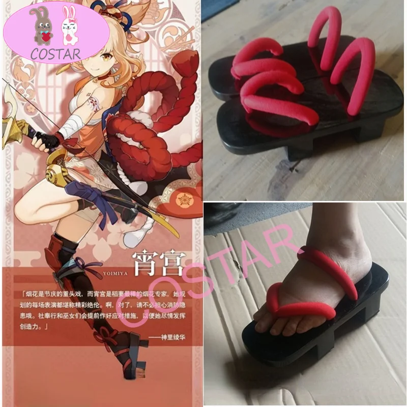 

[ In stock] Hot Game Genshin Impact Yoimiya Shoes Cosplay Universal Fashion Combat Clogs Unisex Role Play Used Accessories