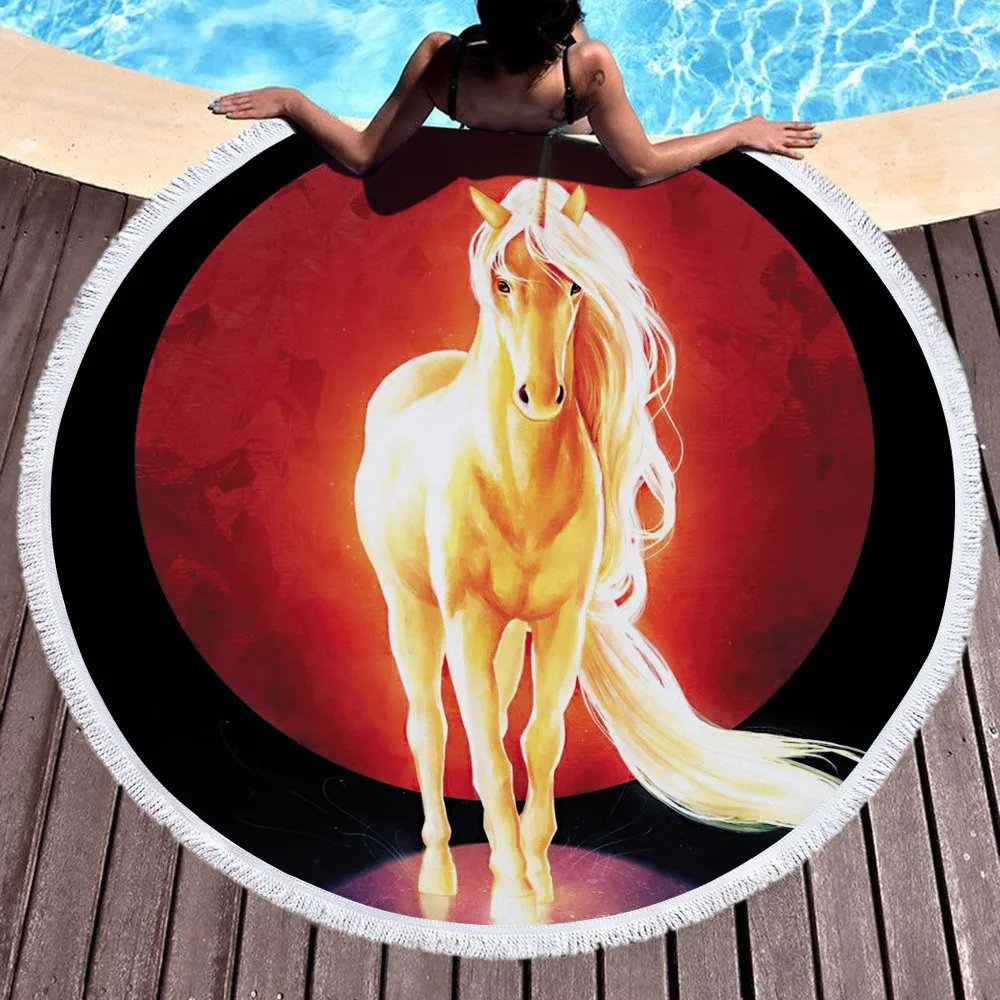 Женское банное полотенце с принтом Лошадь| |