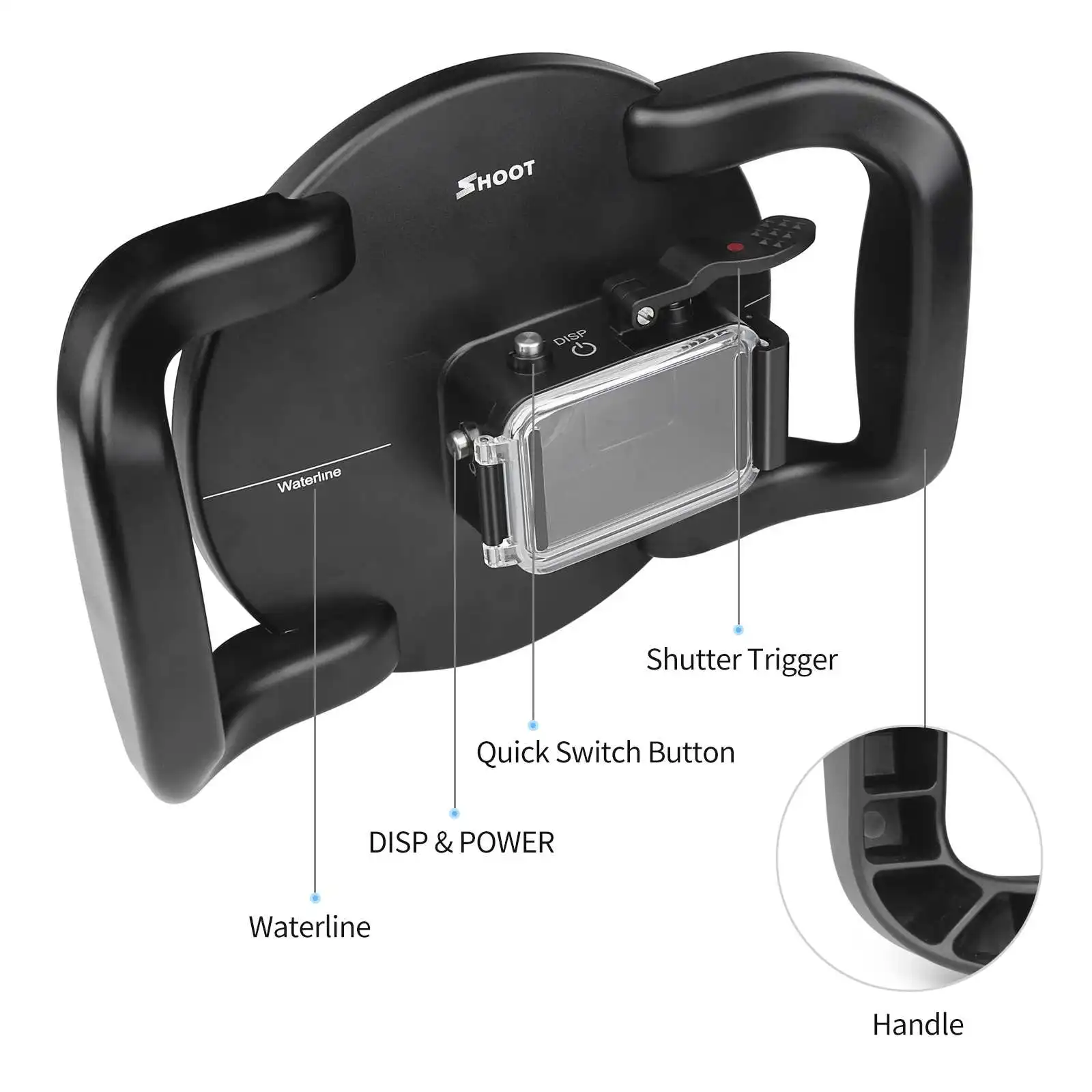 Pаспродажа Аксессуары для объектива экшн-камеры DJI Osmo с двумя ручными купольными портами водонепроницаемый чехол для подводного погружения с триггеро...