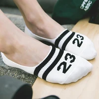 5 pairs of female spring and autumn casual letter invisible socks shallow mouth non slip silicone boat socks soft short socks