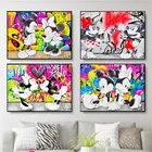 Disney MINNIE  MICKEY in Love граффити искусство фотообои картины для улицы Декор для дома