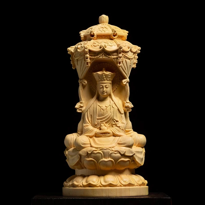 

15CM Three Faces Amitabha,Guanyin,Bodhisattva Wood Carving Western Thress Gods Wood Home Buddha Statue Solid Wood Ornaments