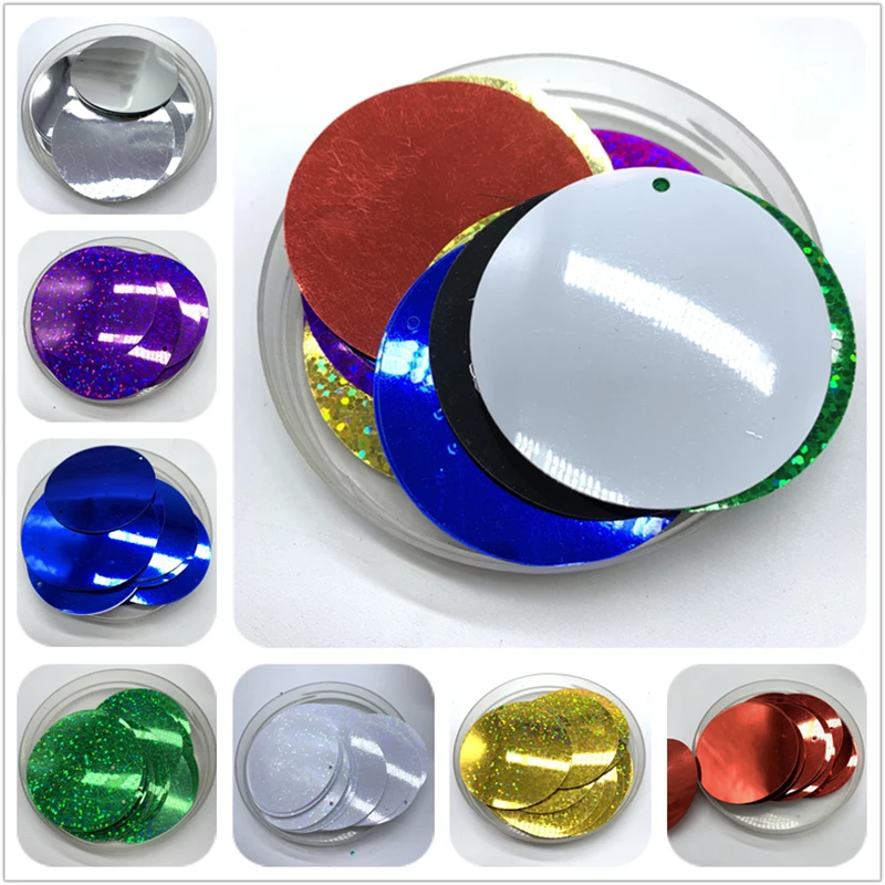 

500g 10mm 15mm 20mm 50mm PVC Round Bulk Sequins for DIY Hand-Sewn Wedding Craft Accessories Dance Costumes DIY Pendant Sequins