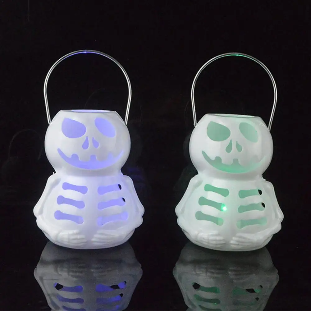 

Halloween Skeleton Nightlight Color Luminous Belt Portable Skull Ghost Night Light for Bar Home Party Hanuted House Lighting