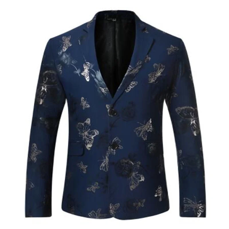 

Blazers men's printed suit jacket single-breasted clothes fashion business casual coats hombre chaquetas y americanas платье пид