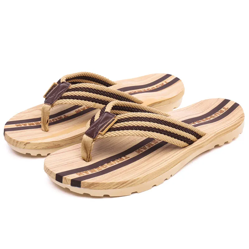 Vanmie/Летние вьетнамки Мужские Пляжные шлепанцы кожаные тапочки Повседневная