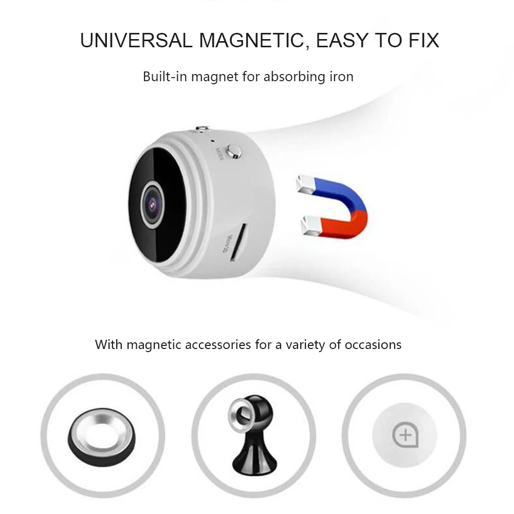 Беспроводная мини камера видеонаблюдения 1080P P2P Wi Fi HD с инфракрасным ночным