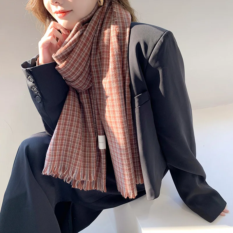 

Thick Warm Winter Scarf Design Print Women Cashmere Pashmina Shawl Lady Wrap Tassel Scarves Knitted Men Foulard Blanket 200x65cm
