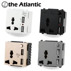 Универсальная Розетка S Series, два порта USB, переключатель, управление, 13 А, 3-контактный модуль, функциональный модуль, DIY, Бесплатная комбинация