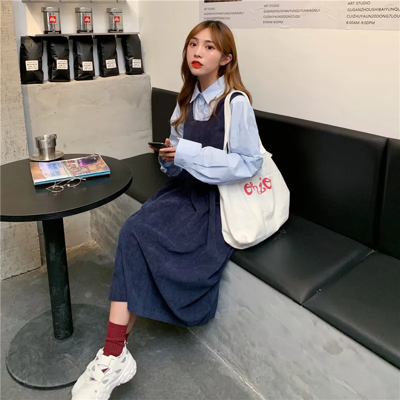 Настоящая Мода корейский стиль осень и зима ретро вельвет свободный тонкий