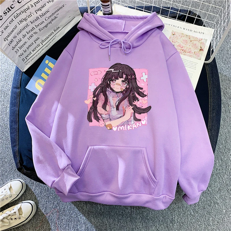 Женская толстовка с капюшоном Kawaii в стиле Харадзюку милым мультяшным принтом
