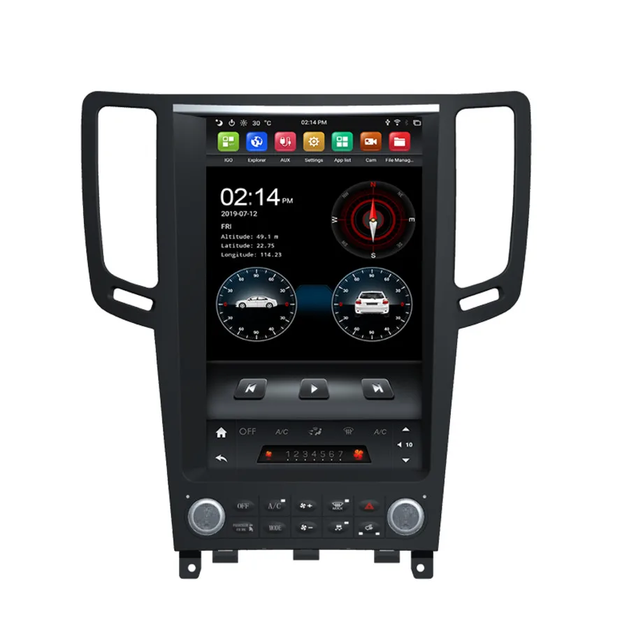 Tesla Style Car Audio For Infiniti GX G37/G25/G35 KD-12143 KLYDE Android 9 PX6 Vertical Screen 12.1&quot Aftermarket Radio Head Unit |