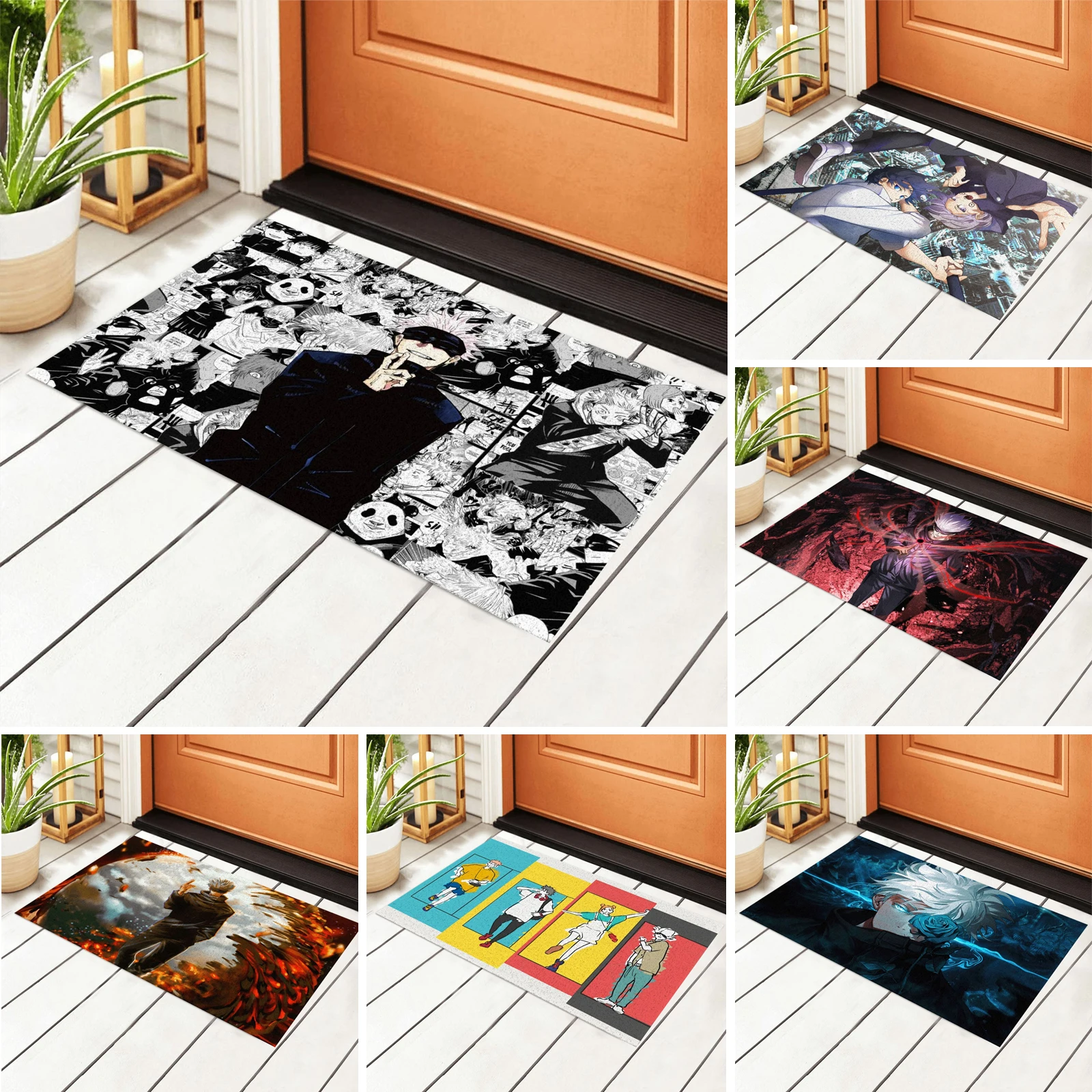 

Anime Jujutsu Kaisen Front Door Welcome Mat Heavy Duty Welcome Doormat for Indoor Outdoor Rug Entryway Mats, 15.7x23.6in