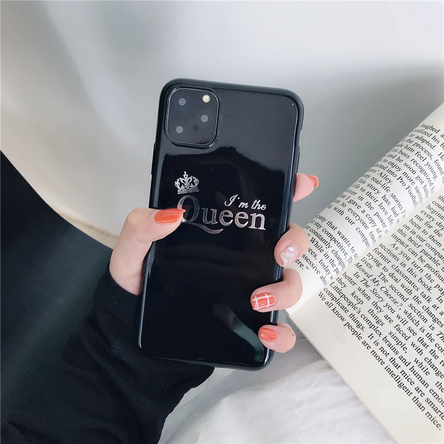 5 Роскошный чехол для пары для iPhone 6, 6s, 7, 8 Plus, глянцевая корона, король, королева, буквы, мягкий ТПУ чехол для iPhone X, XS, чехол для MAX XR Capa - Цвет: 5