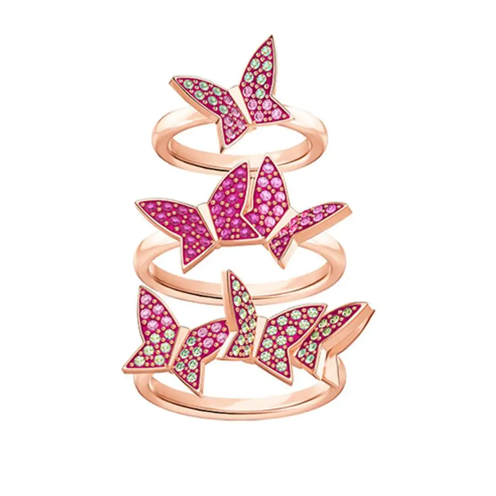 

2020 Fashion Jewelry High Quality Swa1:1 Exquisite Three-Dimensional Pink Butterfly Feminine Charm Necklace Series