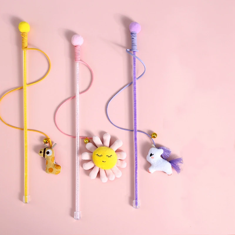 Кошка из мультфильма плюшевый колокольчик забавная кошка палка Единорог солнце