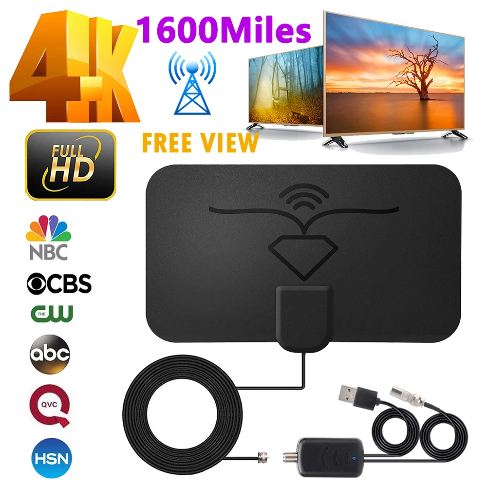 

Indoor 1600 Miles Digital Antenna Tv Antenna Amplification Hd Tv Antenna 4k Dvb-t2 Freeview Isdb-tb Local Channel Broadcasting