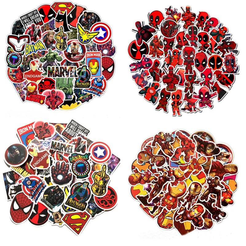The Marvel Hero Stickers Bedroom Decor Wall Skateboard Luggage Guitar Laptop Motocycle Bumper Car Phone Graffiti PVC | Дом и сад