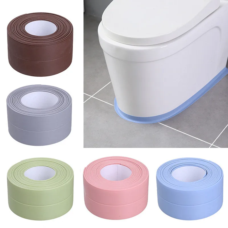 

Bathroom Tape Wall Stickers Shower Sink Bath Sealing Strip Tape PVC Self adhesive Waterproof Wall Sticker for Bathroom Kitchen